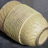 French Art-Deco ceramic vase cracked vanilla