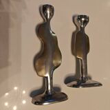 Pair of large candlesticks by David Marshall