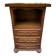Side table with 3 drawers in solid wood, tall bedside table.