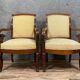 Pair of Empire period mahogany armchairs around 1810-1820