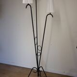 Tripod floor lamp in tubular metal - 1950s