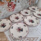 Set of 7 dessert plates in Sarreguemines earthenware model Agreste