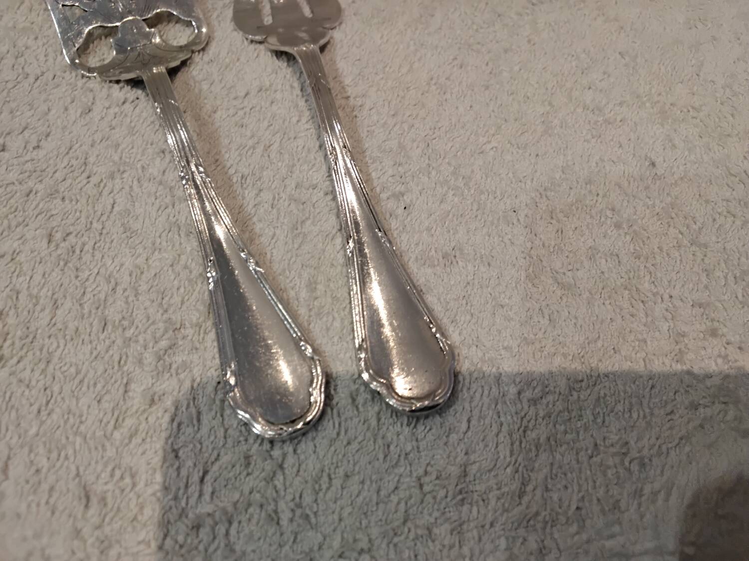 2-piece hors d'oeuvre service, silver-plated metal, Ercuis Trianon goldsmith