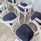 Ensemble de 6 chaises de salle à manger vintage en bois courbé blanc / fauteuil de style Thonet des années 1970