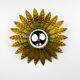 Spanish sunburst flush mount light fixture in gilt iron, circa 1960s