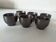 Set of 6 mini chocolate-colored stoneware bowls