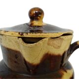 Pichet ancien en faïence française avec couvercle de Dieulefit