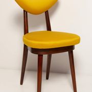 Midcentury Heart Chair in Yellow Satin Dedar Gildo Fabric, Europe, 1960s