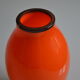 Vase vintage glass orange mouth blow murano italy
