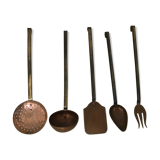Copper kitchen utensils set