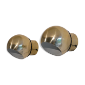 Pair of Scandinavian brass wall lamps 1970