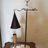 Silver metal lamp with painted sheet metal shade