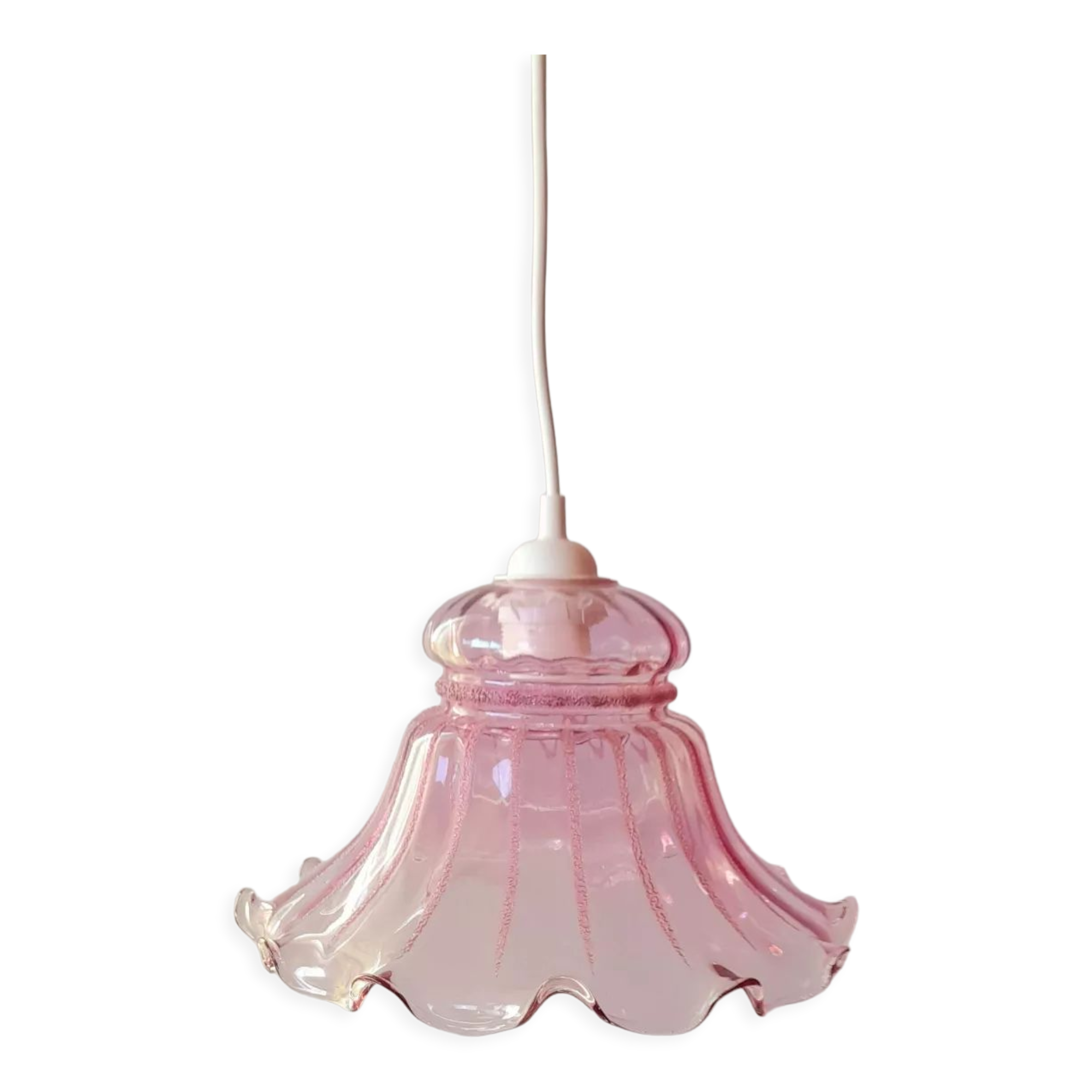 Pink glass pendant lamp