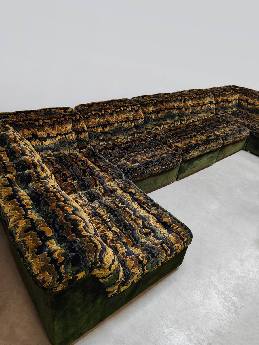 Vintage modular sofa Laauser 'Jungle green'