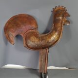 Rooster in wall lamp copper beautiful work of dinanderie 58x53 cm
