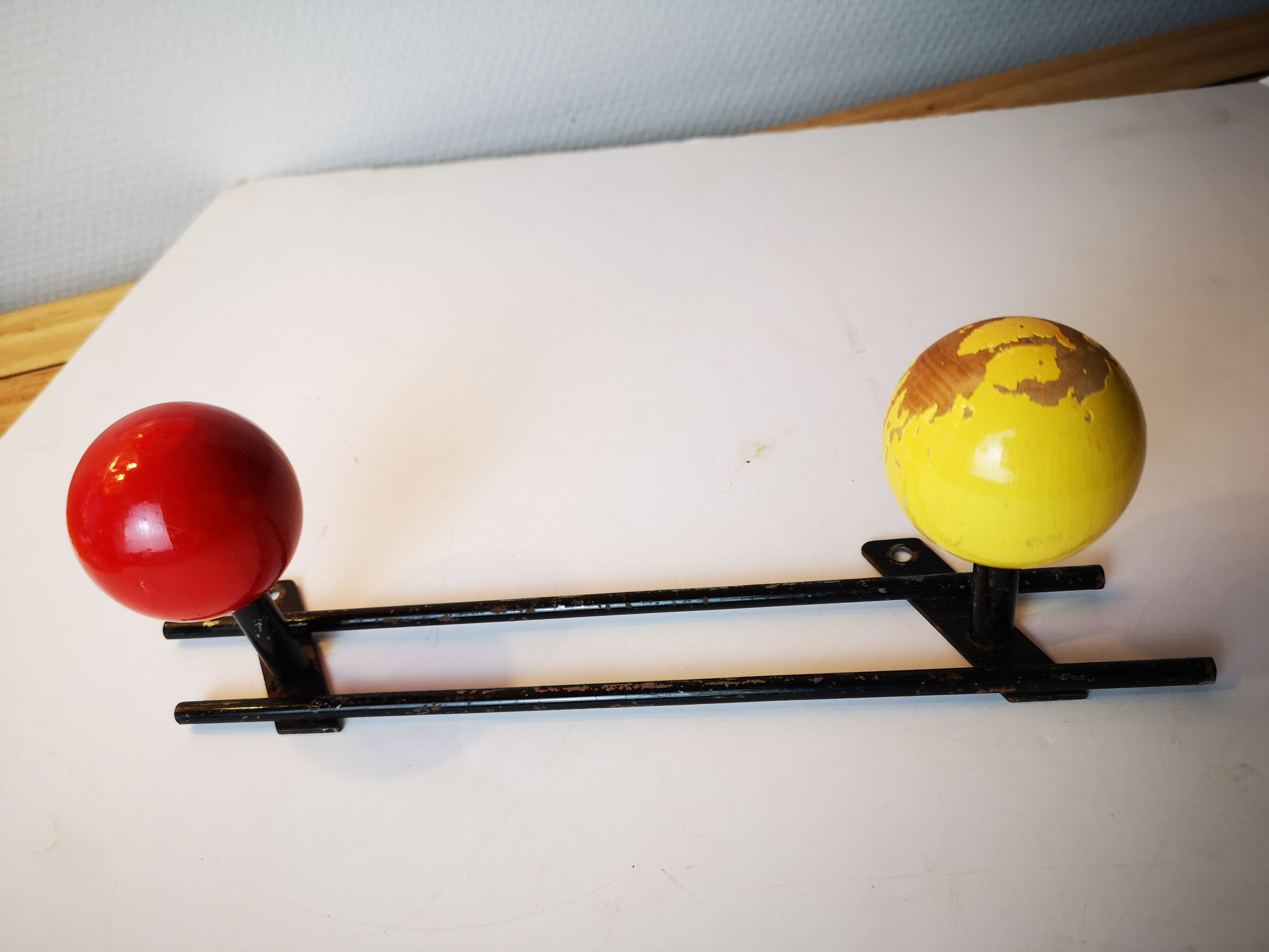 Vintage coat holder metal and wood