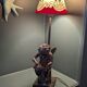 Red and gold conical lampshade