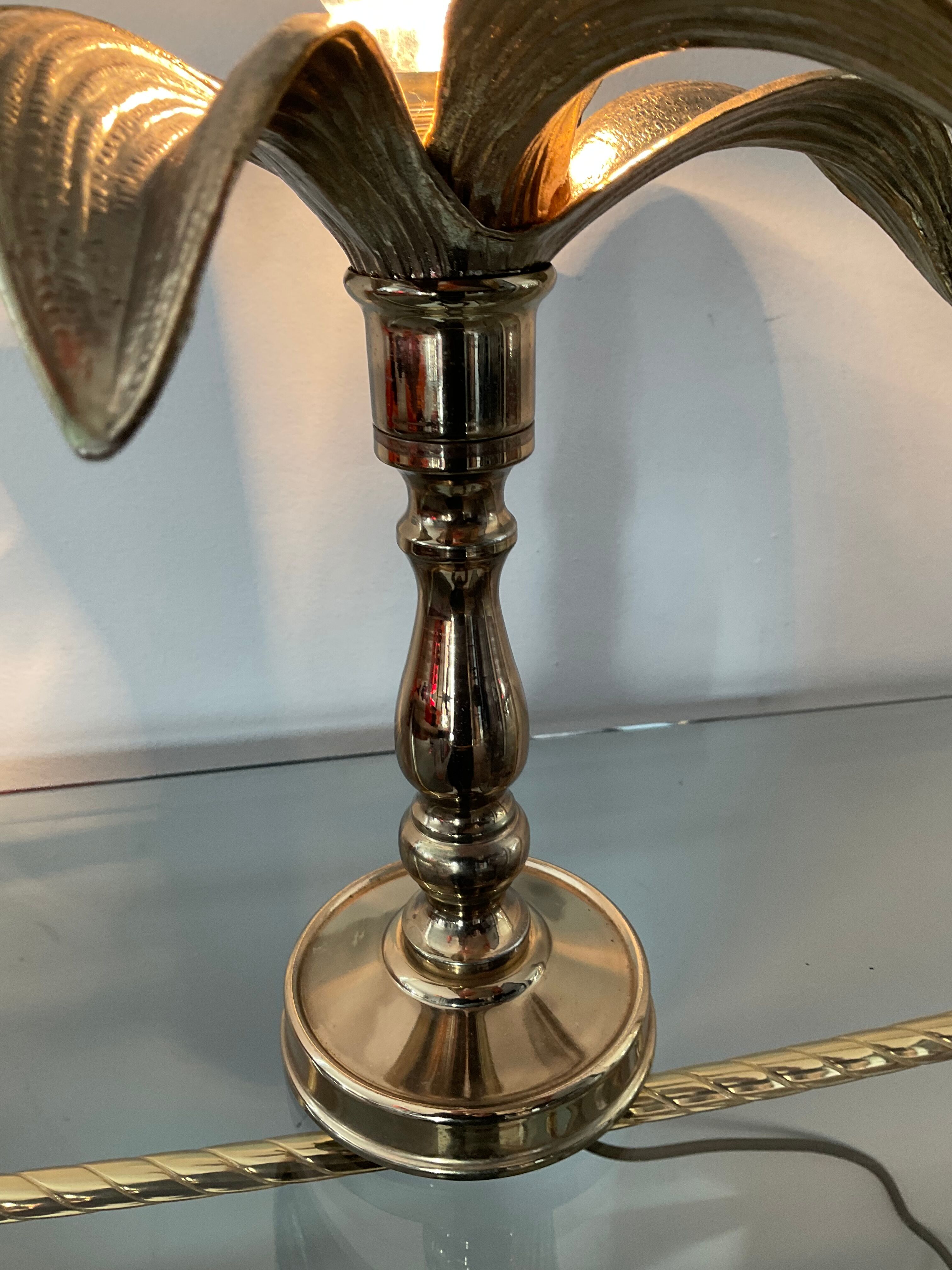 Golden palm lamp from the 70s