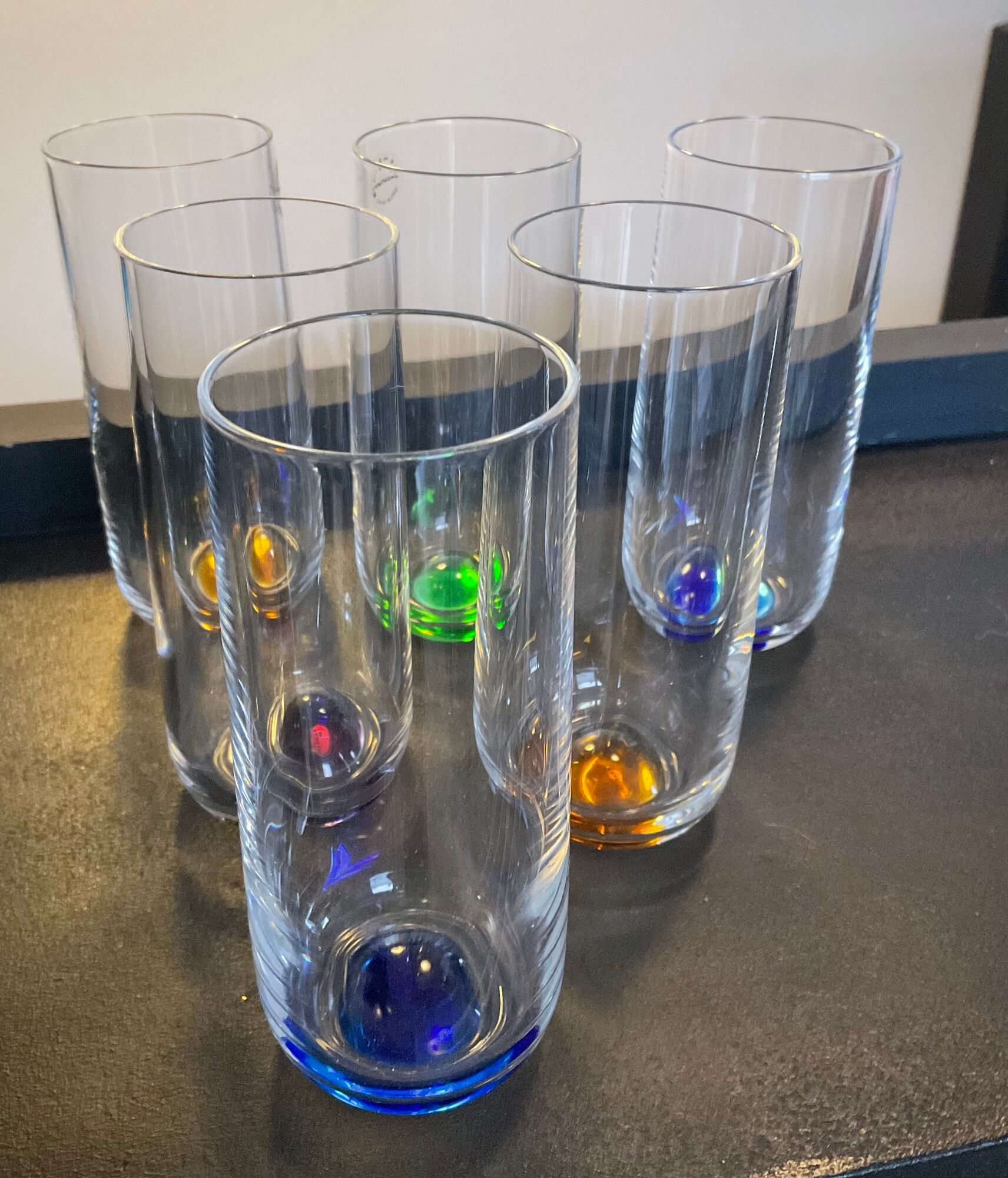 Series of 6 vintage glasses Murano Salviati years 60-70