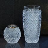 Vase en cristal ancien monture en argent sterling 925 Emil Hermann Un vase et un porte-cure-dents