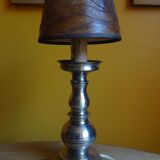 Silver metal candle holder lamp