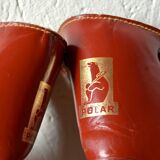 Pair of vintage Polar Match ice skates with carrying bag - 1970s