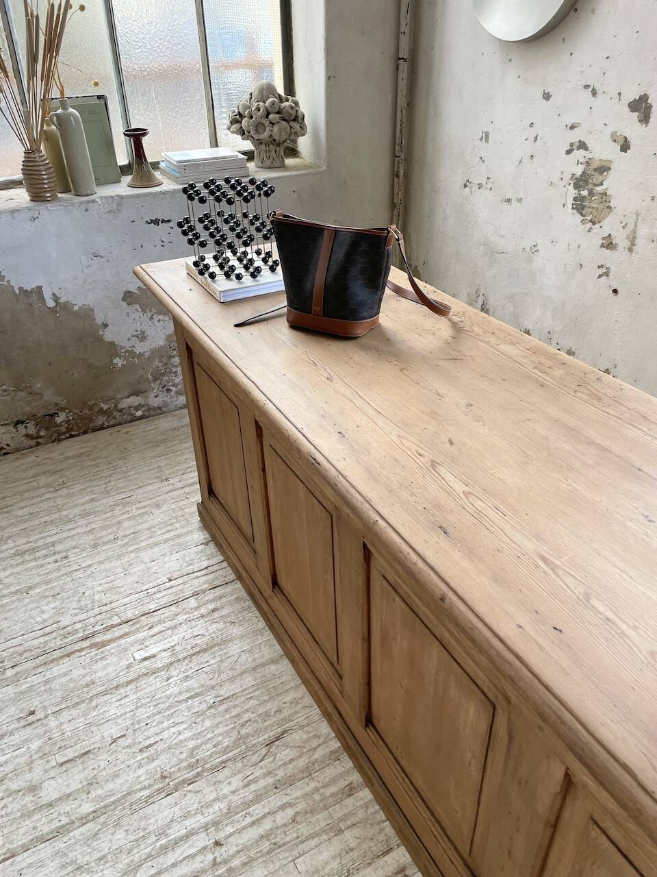 2m pine counter or central island with storage
