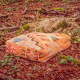 Moroccan wool pouf