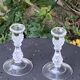 Pair of crystal candlesticks, darques crystal, diamond pattern, vintage Original label