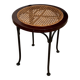 Tabouret canné Grange en fer forgé et bois massif