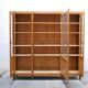 Vintage wooden glass bookcase cabinet