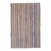 Tapis kilim turc vintage en laine et coton violet noué à la main