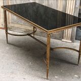 Table verre laiton dore