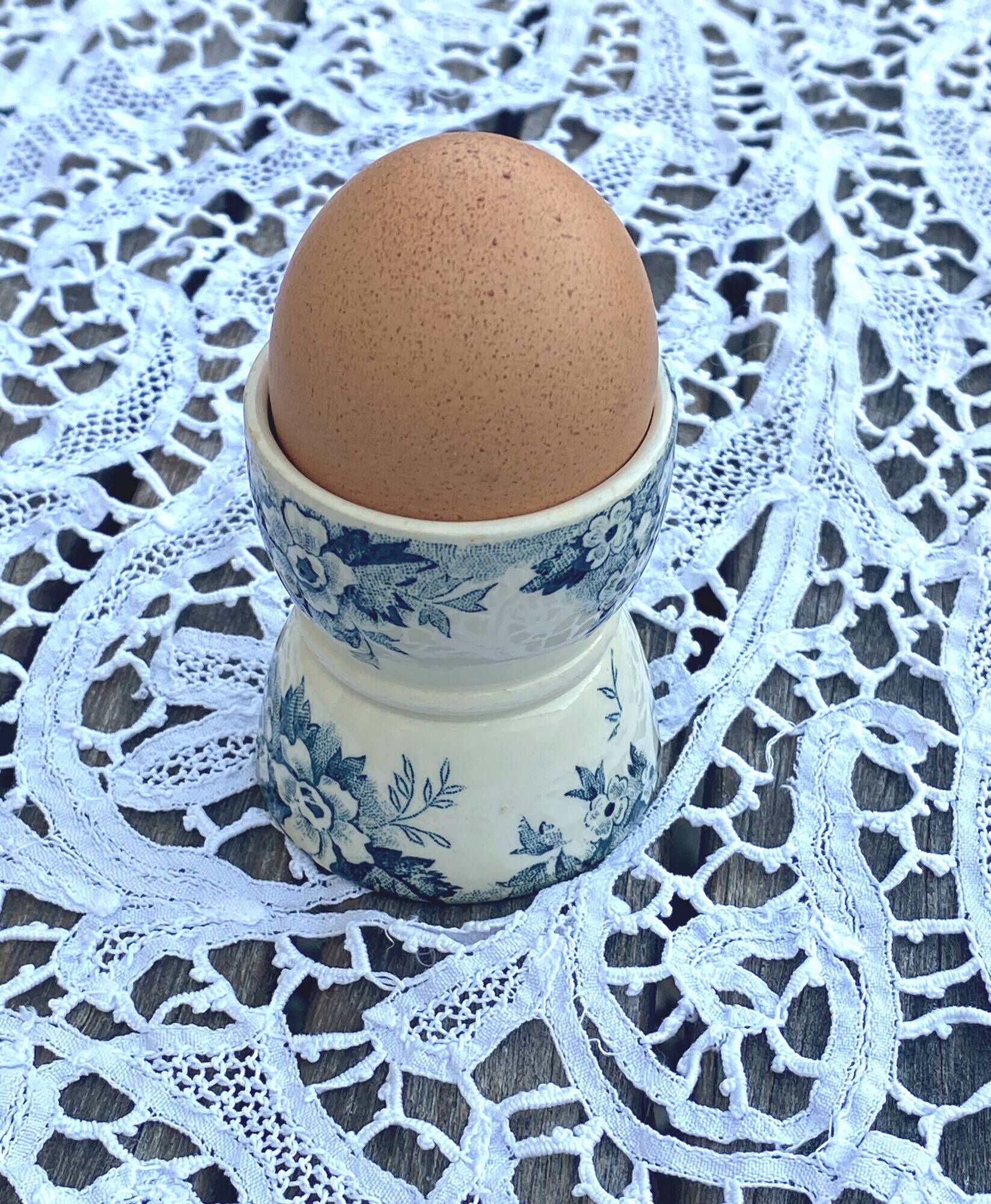 Antique Diabolo egg cup in Saint Amand earthenware - Marie Louise