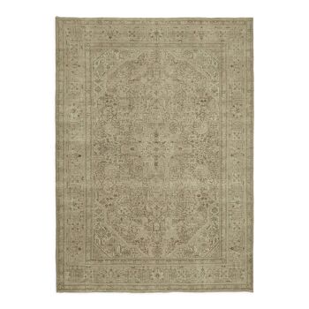 Hand-knotted persian antique 1970s 290 cm x 385 cm beige wool carpet