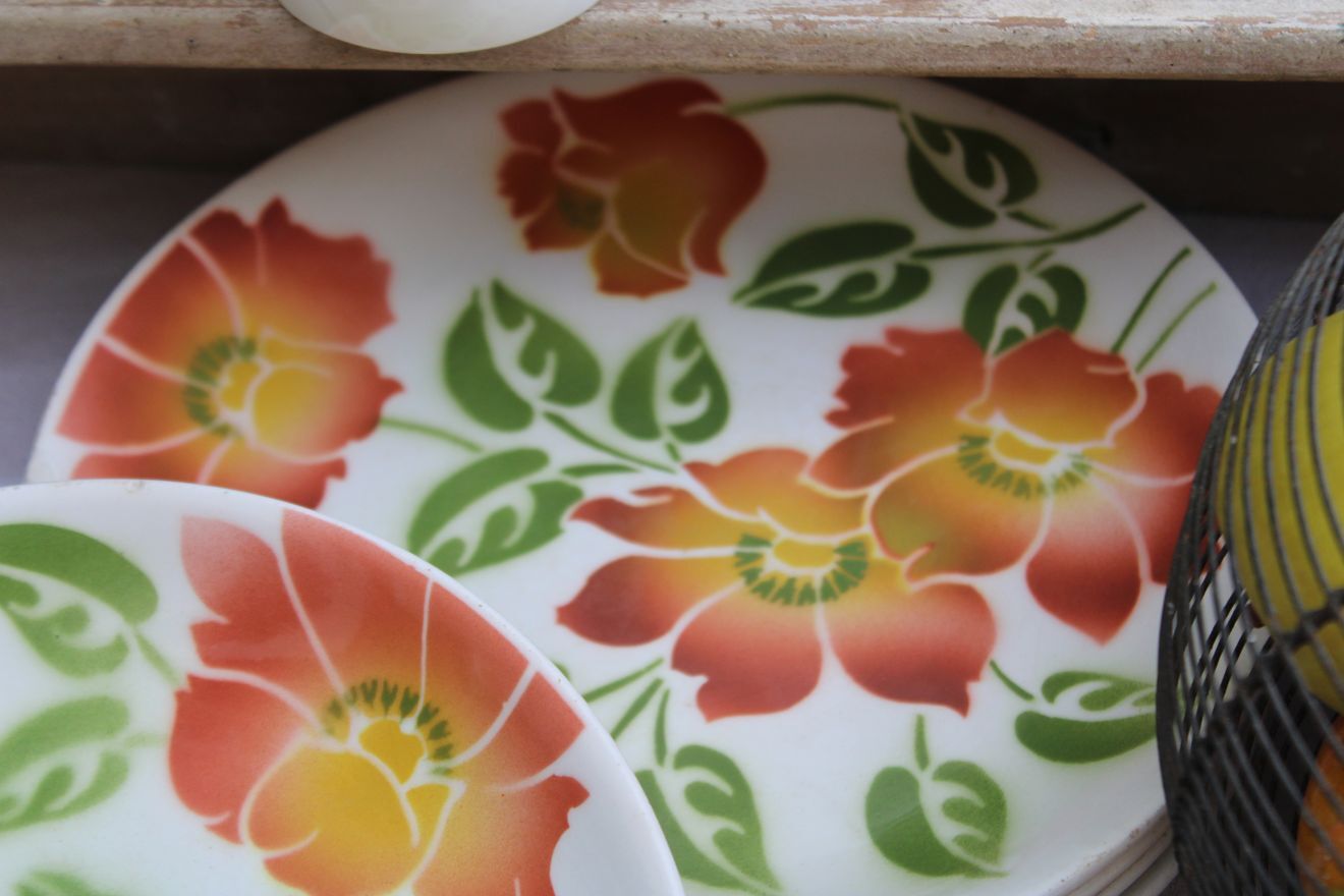 Lot de 6 assiettes plates en céramique