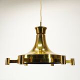 Scandinavian pendant lamp in gilded brass Carl Fagerhult Sweden 1970