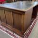 Large English flat desk in mahogany with leather top, early 20th century