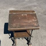 Lectern, restaurant or store counter in wood and wrought iron
