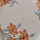 Set of 6 vintage orange and blue floral plates – 1950s