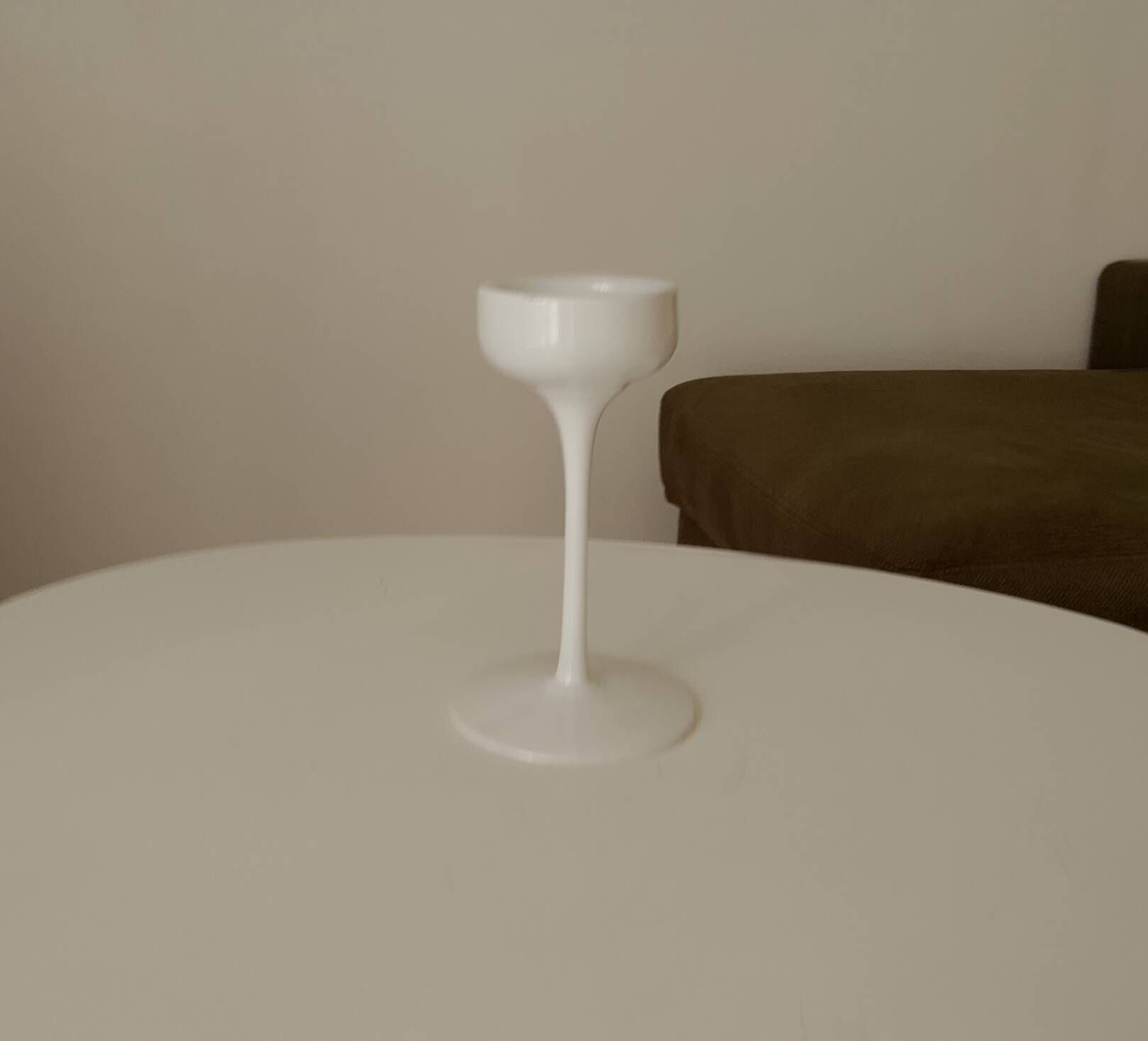 Vintage Scandinavian Ikea candlestick in Opaline.