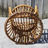 Emmanuelle-style wicker armchair, 20th century