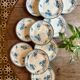 Set of 10 antique flat plates in ironstone, Royat from Sarreguemines.