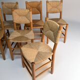 Set of 6 Charlotte Perriand chairs