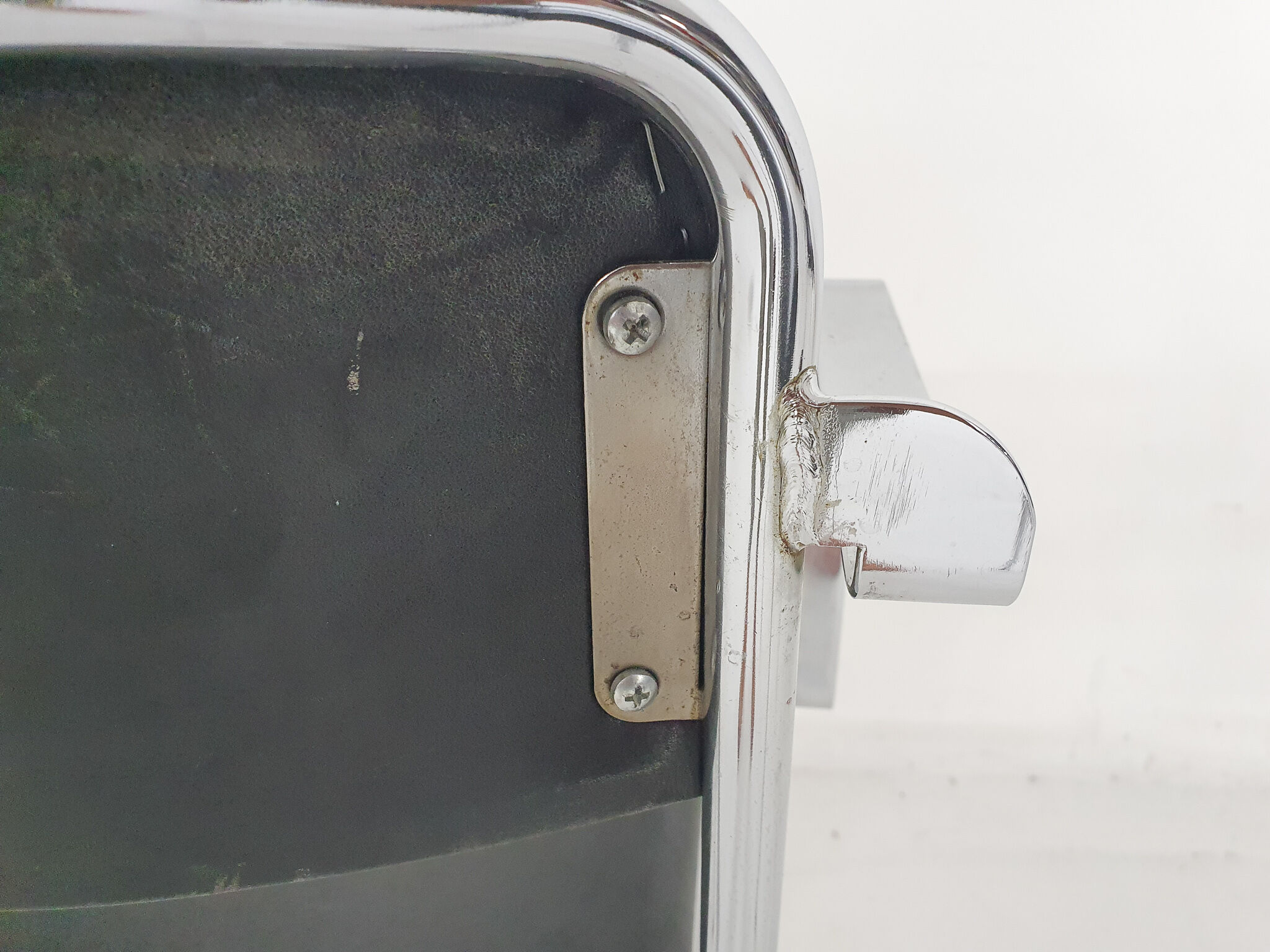 Set of five chrome and leather dining chairs by Aryform, Sweden 1970's