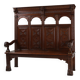 Antique French 18th Century Gothic Style Oak Carved High Back Panel Settle