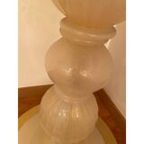 1990s Italian Venetian White and Gold Murano Glass Style Coffee Table