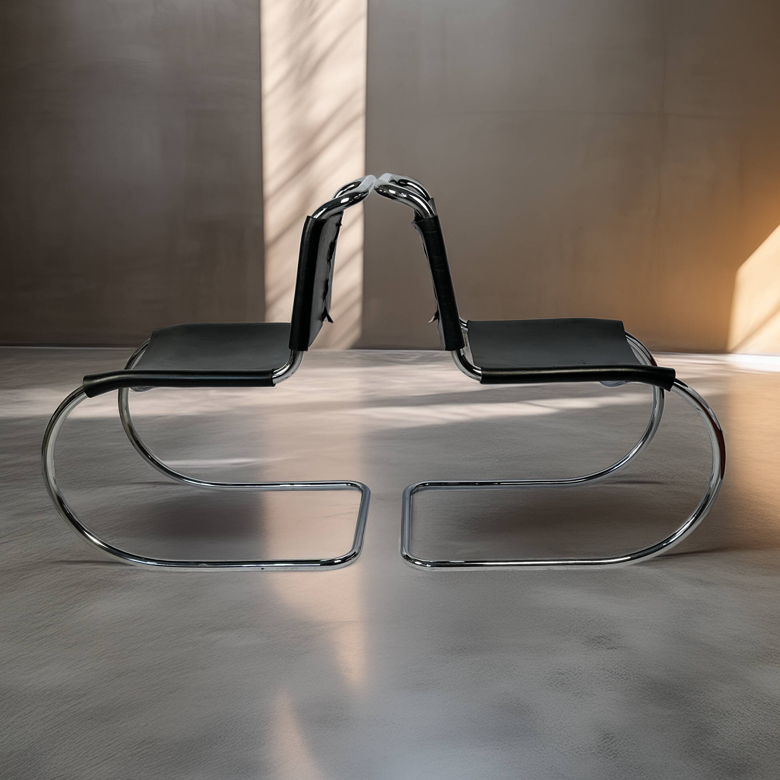 Set of 4 1970s Cantilever Chairs – in the style of Mies van der Rohe (MR10)