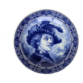 Boch Belgium ceramic wall plate depicting the painter Rembrandt