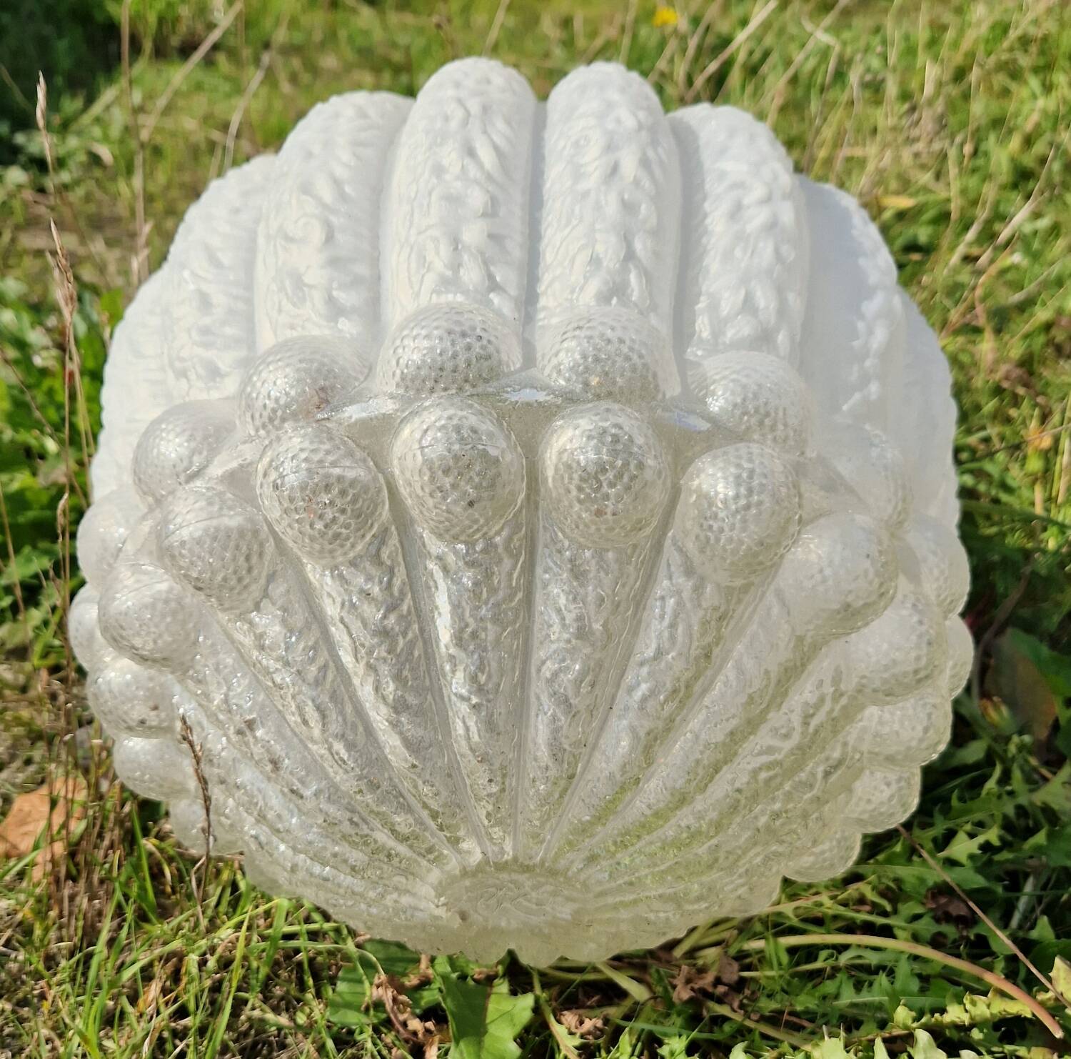 Molded glass hanging globe